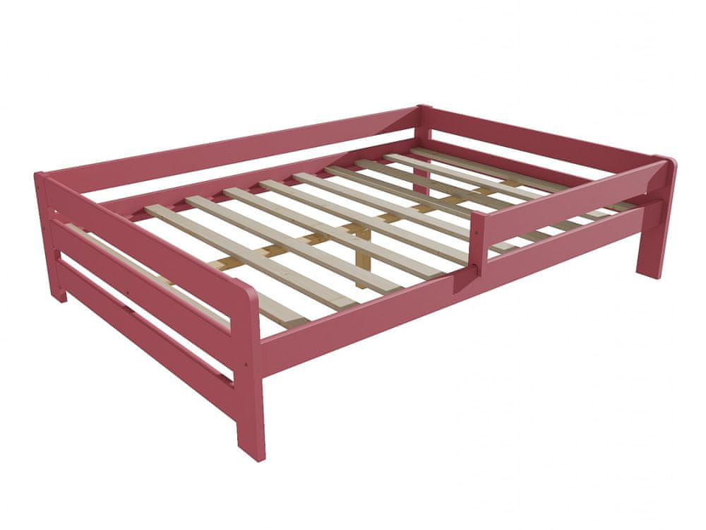 eoshop Detská posteľ so zábranou VMK003D KIDS (Rozmer: 120 x 200 cm, Farba dreva: farba ružová)